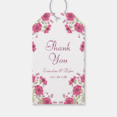 Bright Pink Rose Wedding Cadeaulabel (Voorkant)
