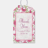 Bright Pink Rose Wedding Cadeaulabel (Voorkant)