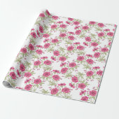 Bright Pink Rose Wedding Cadeaupapier (Uitgerold)