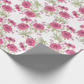 Bright Pink Rose Wedding Cadeaupapier (Hoek)