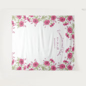 Bright Pink Rose Wedding Photo Backdrop Wandkleed (Voorkant (horizontaal))