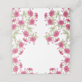 Bright Pink Rose Wedding Plaatskaartje (Buitenkant ongevouwen)