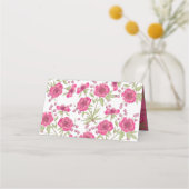 Bright Pink Rose Wedding Plaatskaartje (Achterkant)