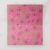 Bright Pink Rose Wedding Plaatskaartje (Binnenkant ongevouwen)