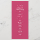 Bright Pink Rose Wedding Programs Menu (Achterkant)