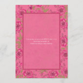 Bright Pink Rose Wedding Save the Date Kaart (Achterkant)
