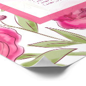 Bright Pink Rose Wedding Seating Chart Poster (Hoek)