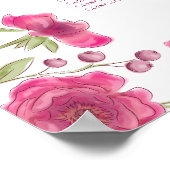 Bright Pink Rose Wedding Seating Chart Poster (Hoek)