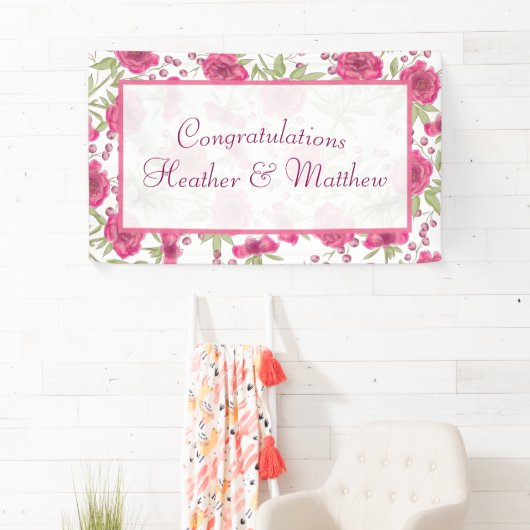 Bright Pink Rose Wedding Spandoek (Insitu)