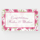 Bright Pink Rose Wedding Spandoek (Horizontaal)