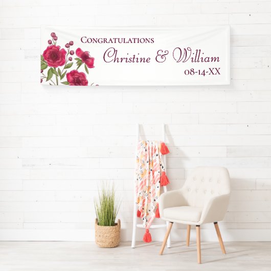 Bright Pink Rose Wedding Spandoek (Insitu)