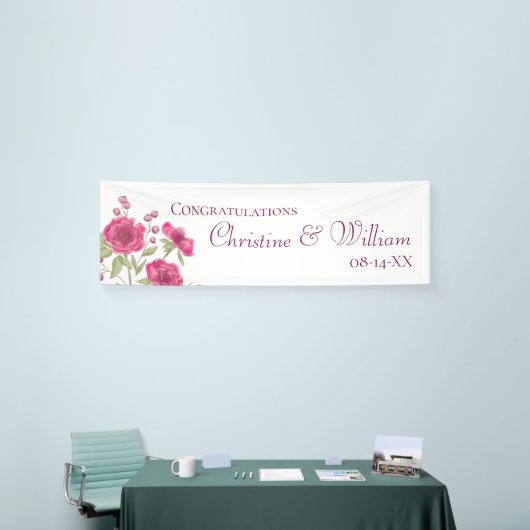 Bright Pink Rose Wedding Spandoek (Beurs)
