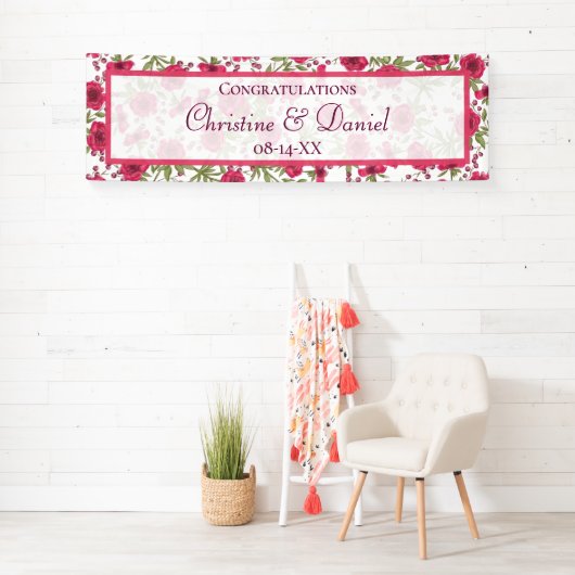 Bright Pink Rose Wedding Spandoek (Insitu)