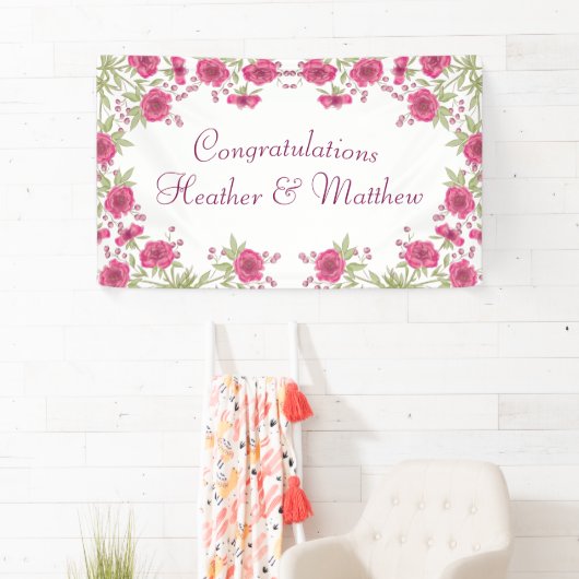 Bright Pink Rose Wedding Spandoek (Insitu)