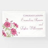 Bright Pink Rose Wedding Spandoek (Horizontaal)