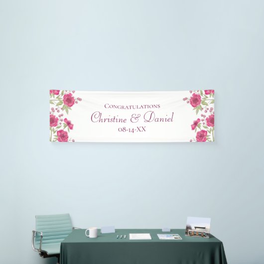 Bright Pink Rose Wedding Spandoek (Beurs)