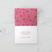 Bright Pink Rose Wedding Thank You Cards (Binnen)