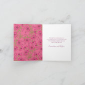 Bright Pink Rose Wedding Thank You Cards Photo (Binnen)