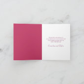 Bright Pink Rose Wedding Thank You Cards Photo (Binnen)