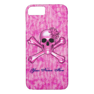 Bright Pink Skull iPhone 7 Hoesje