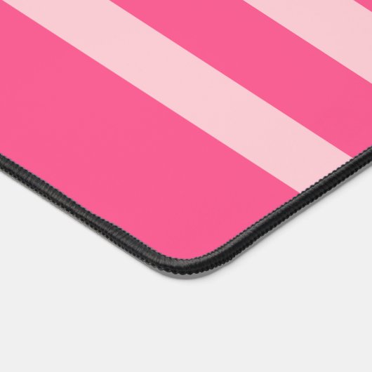 Bright Pink & Soft Blush Pink Stripes Patroonnaam Bureaumat (Hoek)