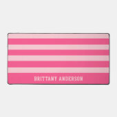 Bright Pink & Soft Blush Pink Stripes Patroonnaam Bureaumat (Voorkant)