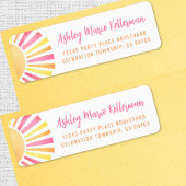 Bright Pink Sun-retouradres Etiket