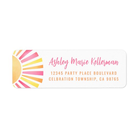 Bright Pink Sun-retouradres Etiket (Voorkant)