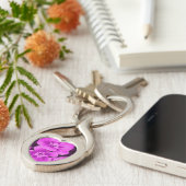 Bright Pink Tropical Flowers Sleutelhanger (Zijkant)
