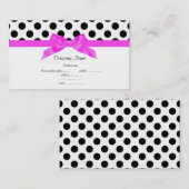 BRIGHT PINK & WHITE POLKA DOT VISITEKAARTJE (Voorkant / Achterkant)