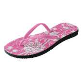 Bright Pink & White Trendy  Bloemen Teenslippers (Schuin)