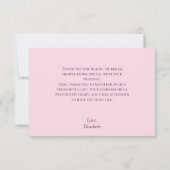 Bright Pink Wildflower Boho Floral Dank u Kaart (Achterkant)