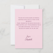 Bright Pink Wildflower Boho Floral Dank u Kaart (Achterkant)