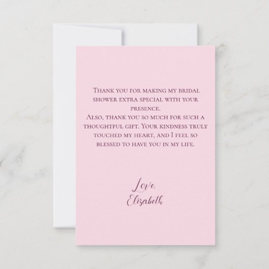 Bright Pink Wildflower Boho Floral Dank u Kaart (Achterkant)