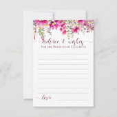 Bright Pink Wildflower Boho Floral Wishes Advies Kaart (Voorkant)