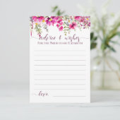 Bright Pink Wildflower Boho Floral Wishes Advies Kaart (Staand voorkant)