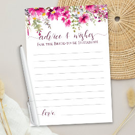 Bright Pink Wildflower Boho Floral Wishes Advies Kaart