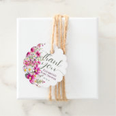 Bright Pink Wildflower Floral Boho Baby shower Bedankjes Labels (In situ)