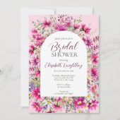 Bright Pink Wildflower Floral Boho Vrijgezellenfee Kaart (Voorkant)