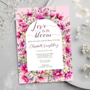 Bright Pink Wildflower Floral Boho Vrijgezellenfee Kaart
