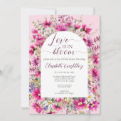 Bright Pink Wildflower Floral Boho Vrijgezellenfee Kaart (Voorkant)