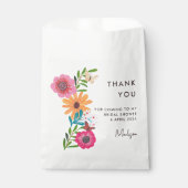 Bright Pink Wildflower Vrijgezellenfeest dank u Bedankzakje (Voorkant)
