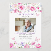 Bright Pink Wildflowers Funeral Order of Service Programmakaart (Voorkant)