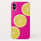 Bright Pink & Yellow Lemon Citrus iPhone/iPad Case (Achterkant)