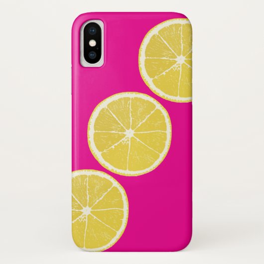 Bright Pink & Yellow Lemon Citrus iPhone/iPad Case (Achterkant)