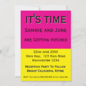 Bright Pink & Yellow Wedding Invitation | Fun Kaart (Voorkant)