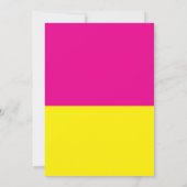 Bright Pink & Yellow Wedding Invitation | Fun Kaart (Achterkant)