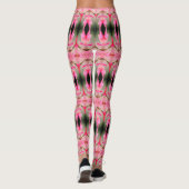 Bright Pinks en Forest Green Dames Leggings (Achterkant)