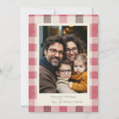 Bright Plaid Gezellig Warm Familie Foto Feestdagenkaart (Voorkant)