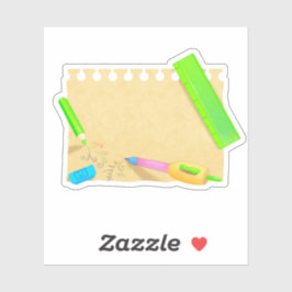 Bright plakboek sticker oud papier met briefpapier